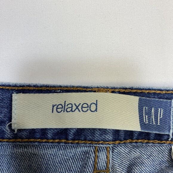 VTG Gap Jeans Men's 38x30 Blue Relaxed Fit Distressed Medium Wash Denim USA Y2K - Picture 4 of 15